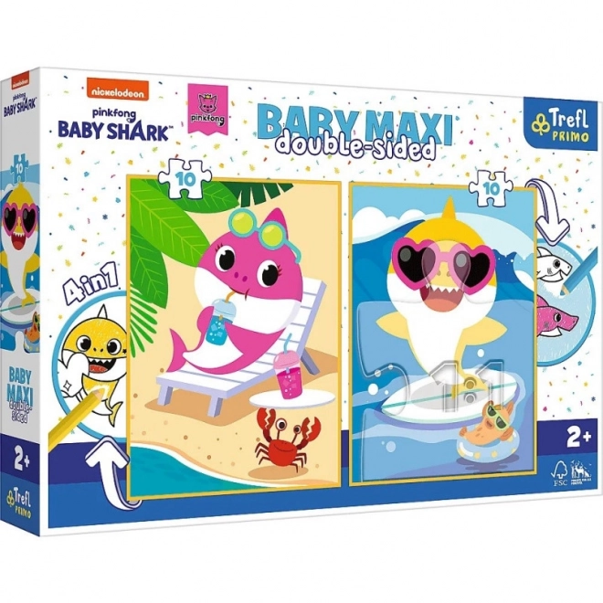 Baby MAXI 2x10 pièces puzzle Joyeux Jour de Requin, Baby Shark