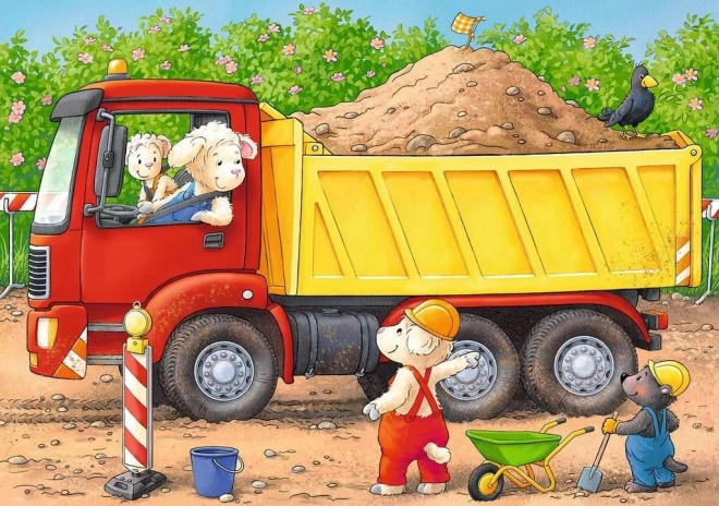 Mon premier puzzle Animaux sur le chantier 4 en 1
