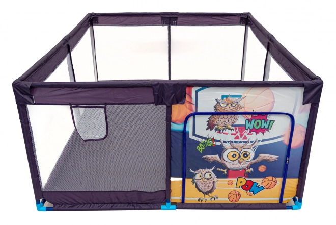 Parc Rectangulaire Sportif Hibou Doux pour Enfants