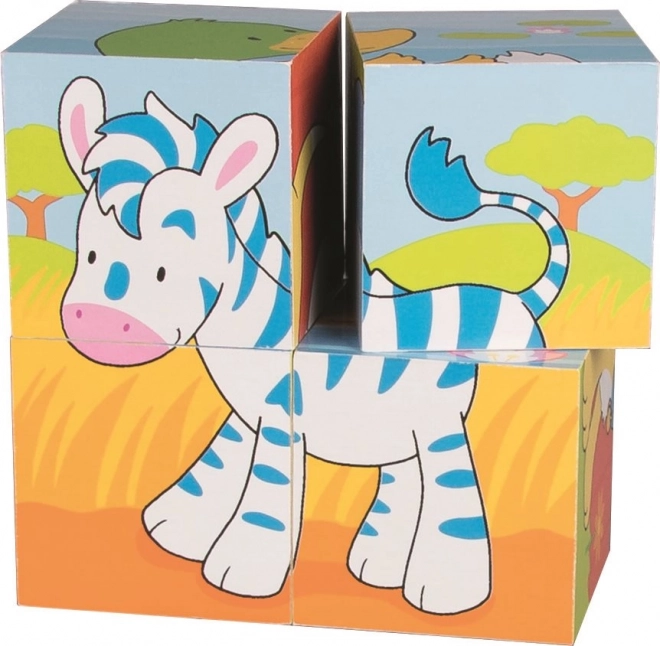 GOKI Blocs en bois Animaux, 4 blocs
