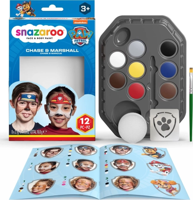 Snazaroo kit de maquillage Pat' Patrouille – Chase et Marshall, 8 couleurs