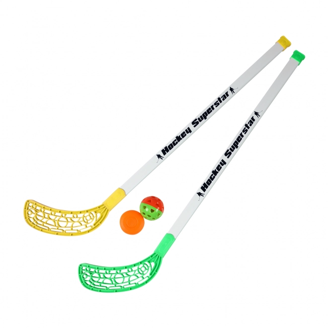 Crosses de hockey et de floorball avec ballon et palet 80 cm