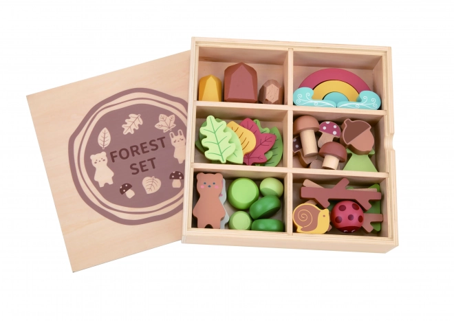 Ensemble forestier avec blocs en bois Tooky Toy