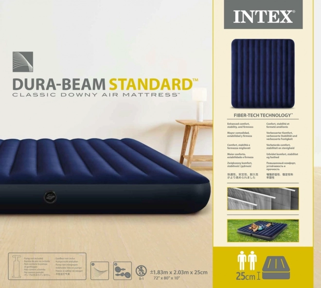 Matelas Gonflable Double Velours 203x183 cm INTEX