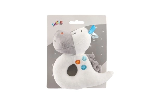 Hochet dinosaure peluche 13cm sur carte dans sachet 0+