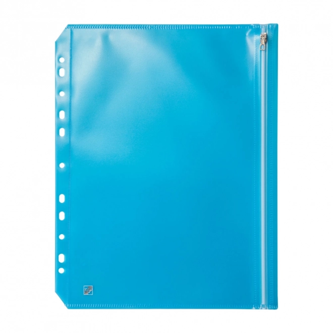 Enveloppe en plastique bleue avec fermeture euro et zip format A4