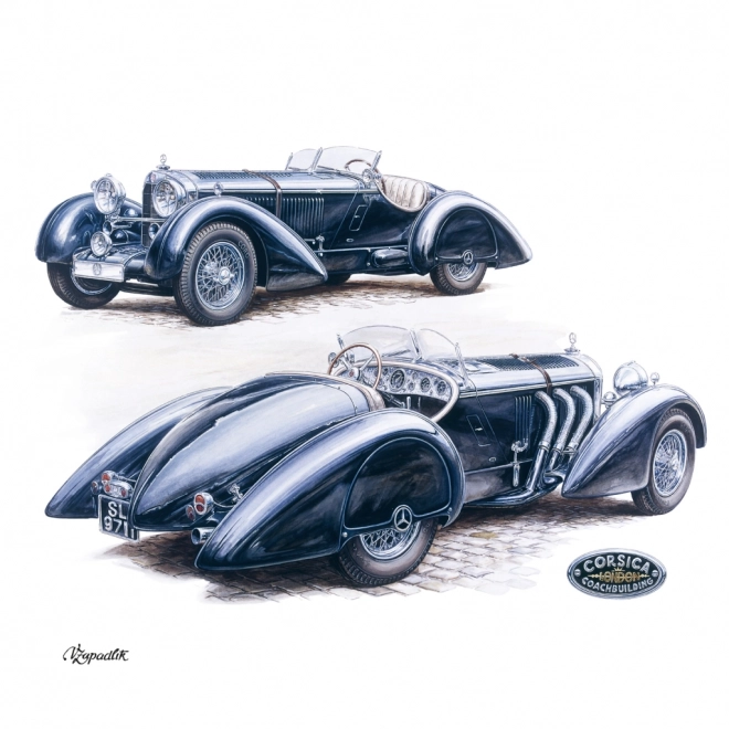 Calendrier de notes Classic Cars – Václav Zapadlík, 2025, 30 x 30 cm