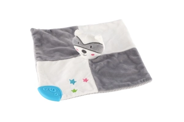 Raton laveur doudou hochet peluche 20x20cm sur carte dans un sac 0+