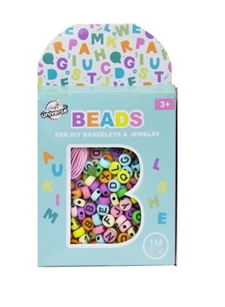 Ensemble de perles - lettres pastel + 1 mètre de ficelle