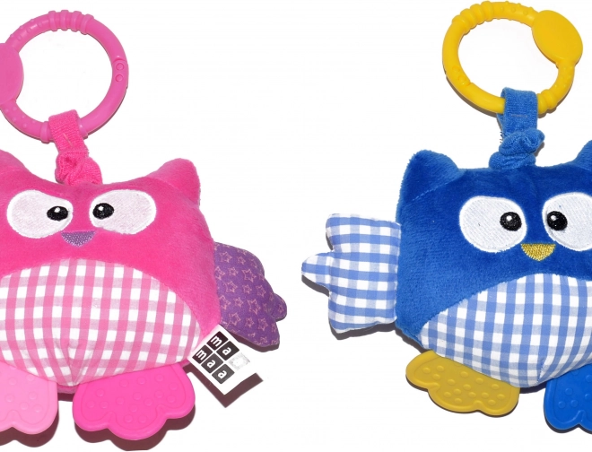Hibou en peluche vibrant pour lit bébé, hochet 21 cm