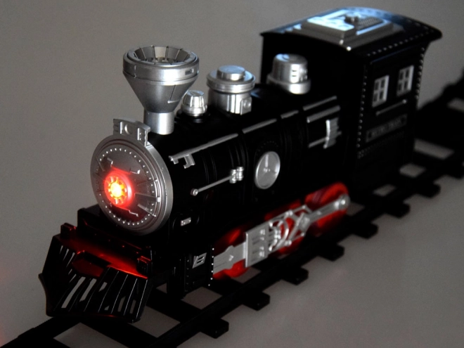 Chemin de fer avec voies Locomotive avec wagons vapeur + lumière RC0629