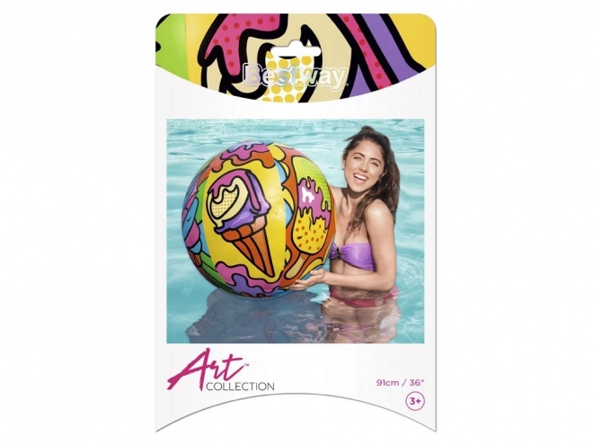 Ballon de plage gonflable coloré 91cm Bestway