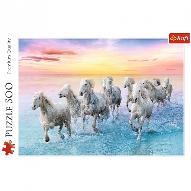Puzzle 500 pièces Chevaux blancs au galop Trefl