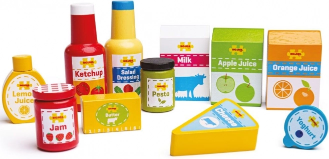 Bigjigs ensemble alimentaire en bois, 11 pcs