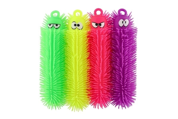Chenille anti-stress en silicone de 30 cm à piles avec lumière 4 couleurs en sachet 12 pièces en boîte