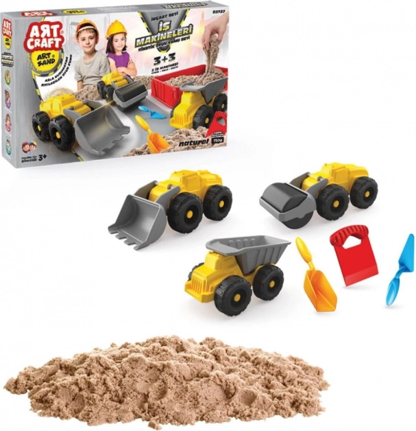 ART CRAFT ensemble de sable cinétique avec véhicules de chantier