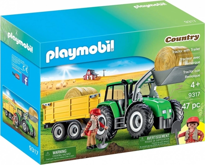 Ensemble de figurines Terre 9317 Tracteur avec remorque