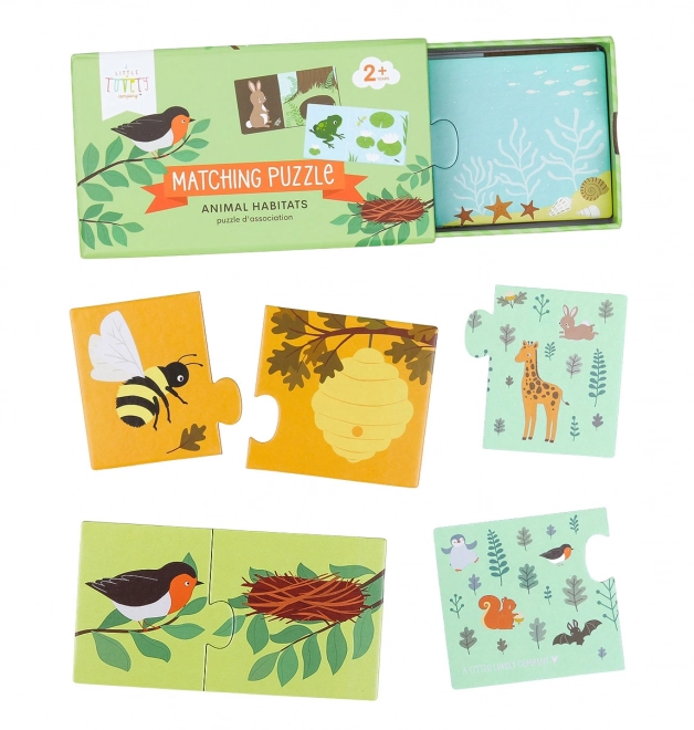 A Little Lovely Company Puzzle à associer – Zvířecí domečky