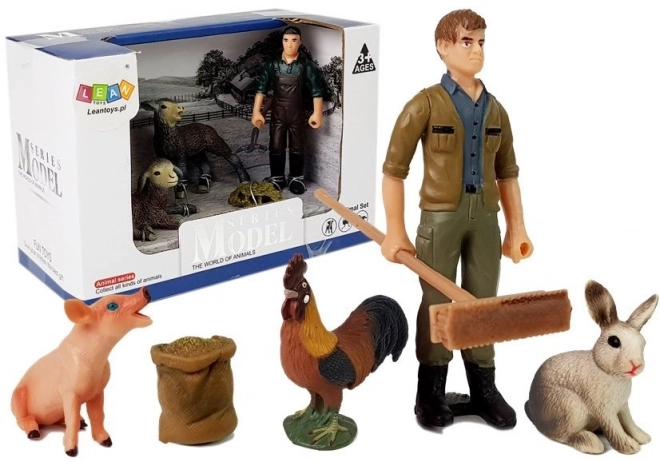Ensemble de figurines Ferme : Animaux domestiques et fermier