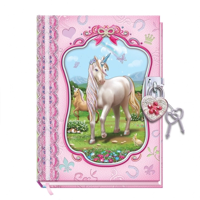 Journal à serrure avec licornes