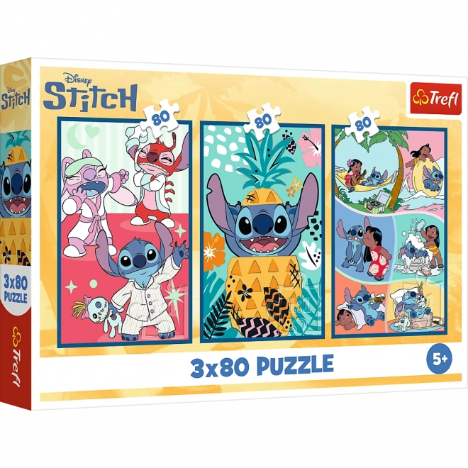 Puzzle Lilo & Stitch : Trois Puzzles en Un - Stitch 3x80 Pièces