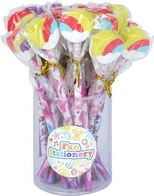 Crayon avec licorne et gomme arc-en-ciel 1 pièce (mix)