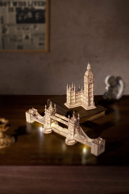 RoboTime puzzle en bois 3D pont Tower Bridge éclairé