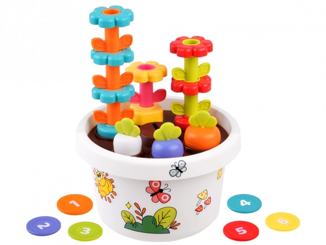 Ensemble éducatif avec pot de fleurs et trieur pyramidal pour enfants à partir de 12 mois - Hola