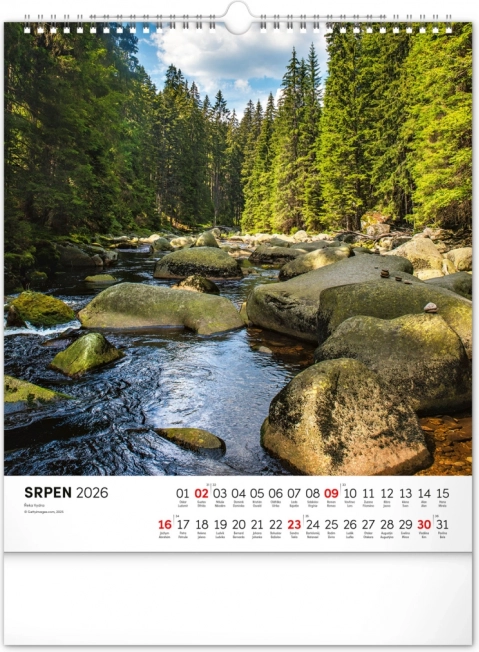 Calendrier mural Šumava 2026