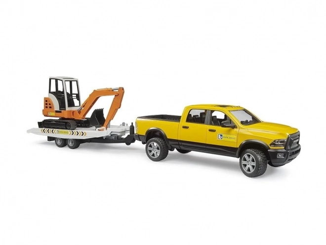 Bruder véhicule de service tout-terrain avec remorque et mini-pelle