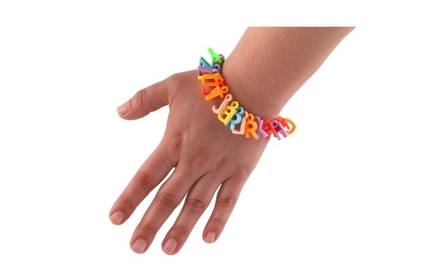 Perles en plastique cœur, lettres avec ficelle 2 types dans un sac 6,5x11x1cm