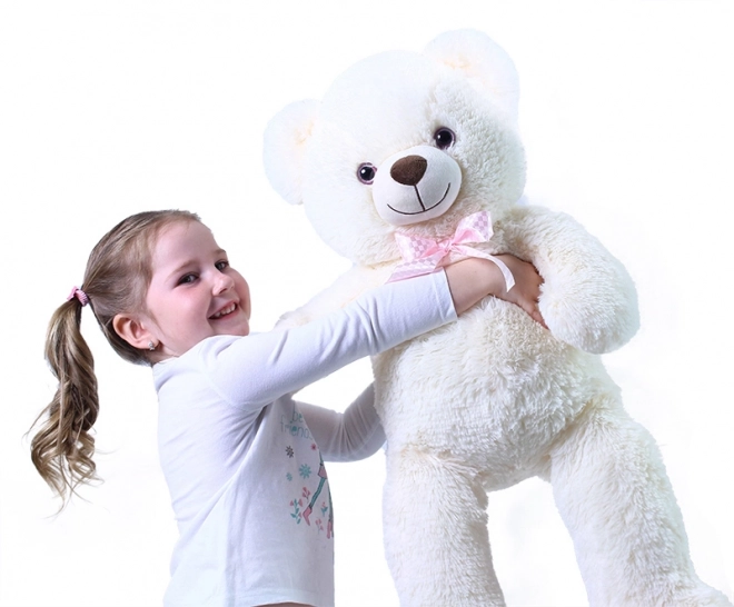 Grand ours en peluche Lily blanc crème