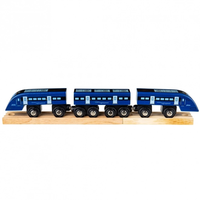 Train à grande vitesse en bois bleu Bigjigs Rail