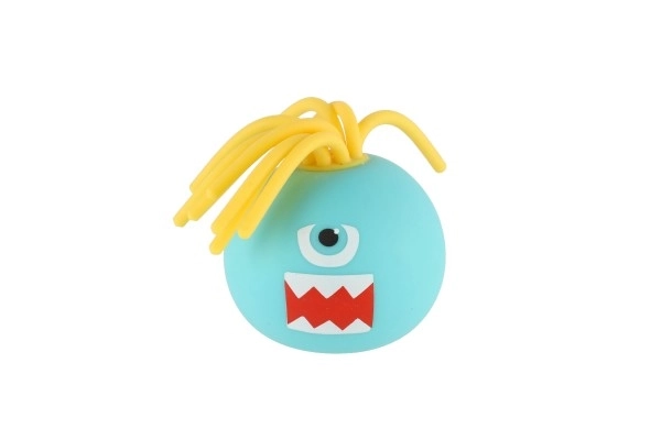 Balle avec visage et franges anti-stress pâte à modeler 6cm 4 couleurs