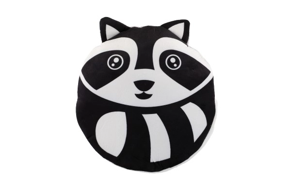 Coussin en peluche 35x30cm noir et blanc en sac 0+