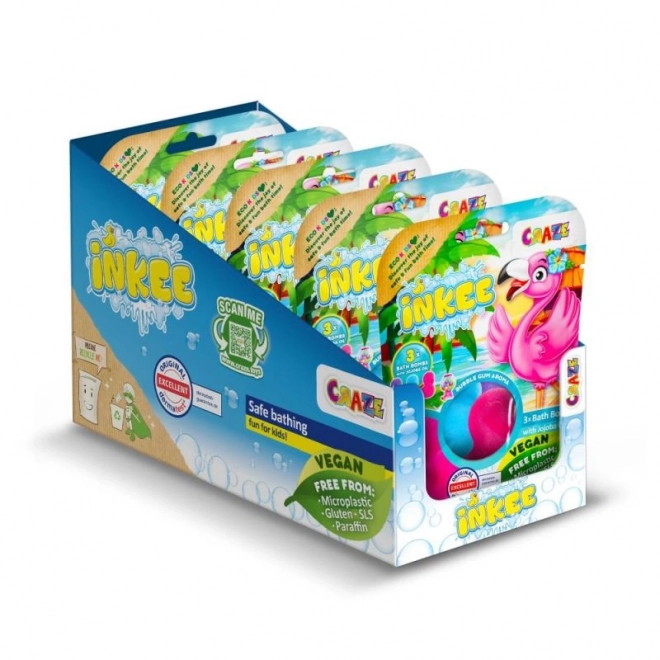 INKEE - Bombe de bain effervescente - Flamant rose