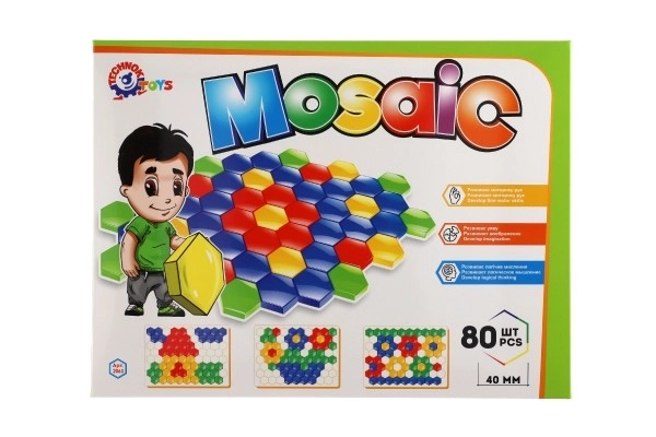 Mosaïque chapeau 4cm pour les plus petits lisse 80pcs dans la boîte 45x34x4cm 12m+