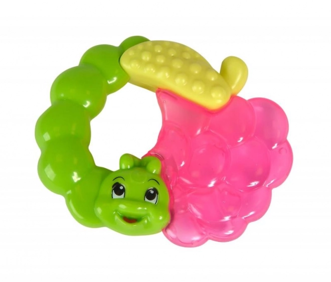 Anneau de dentition en forme de chenille avec fruits