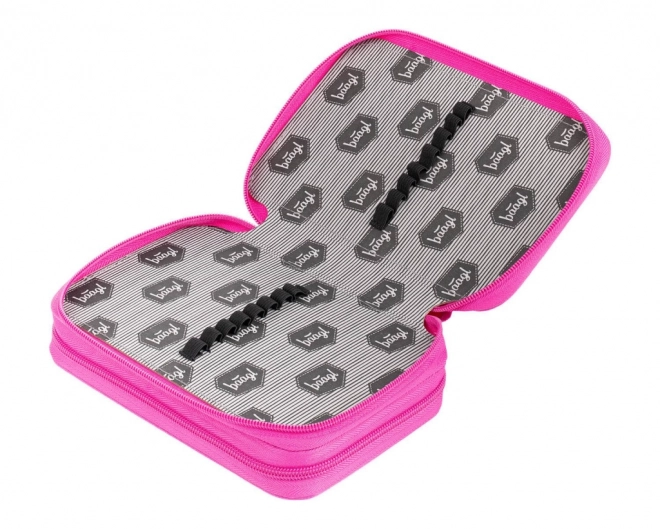 Trousse scolaire à deux étages Logo rose BAAGL