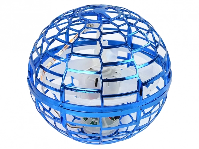 Boule volante et rotative bleue Flynova LED 10 cm