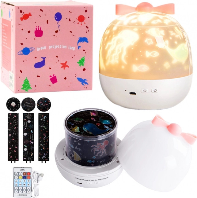 Projecteur d’étoiles pour enfants – veilleuse avec 6 projections interchangeables