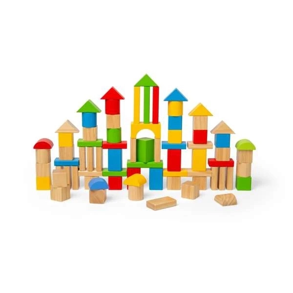 Bigjigs Toys blocs en bois et boîte d'insertion dans un tambour