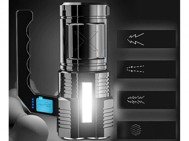 Lampe LED rechargeable 2 en 1 pour usages militaires et policiers