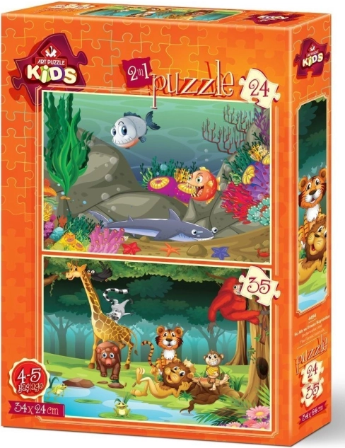 Puzzle Sous la mer et Animaux sauvages