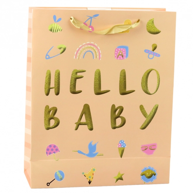 Sac cadeau pour enfant Hello Baby pêche