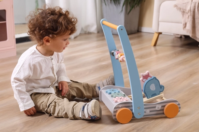 Chariot de marche en bois animaux