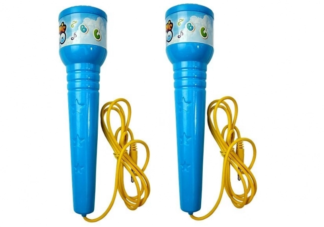 Ensemble de microphones Karaoké pour enfants Trépied Bleu à piles