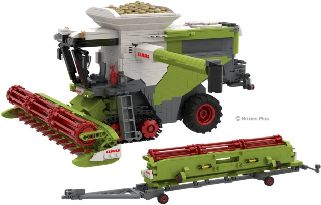 Set de construction Brixies Plus Claas Lexion 8900 Terra Trac avec remorque