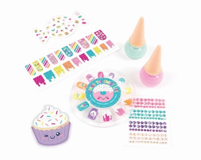 Ensemble coloré pour ongles avec autocollants Candy