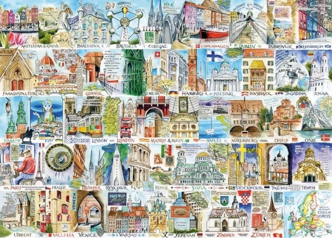 Puzzle Gibsons Monuments européens 1000 pièces